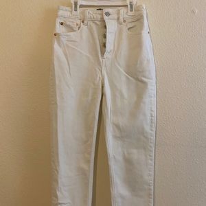White/cream women’s straight leg jeans